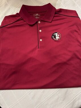 PGA Tour Burgundy Polo with Embroidered Crest